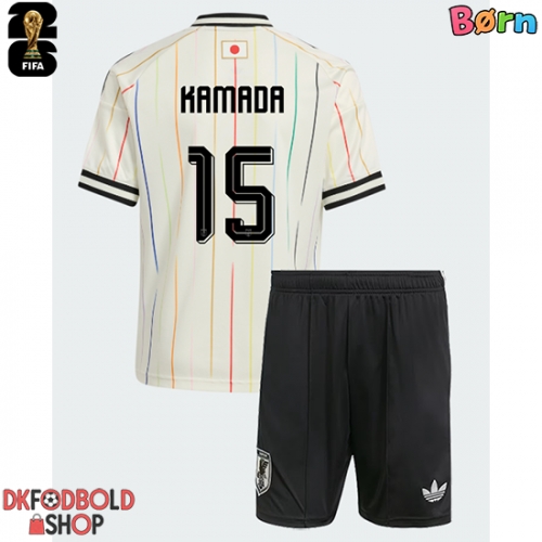 Japan Daichi Kamada #15 Udebanesæt Børn VM 2026 Kort ærmer (+ korte bukser)